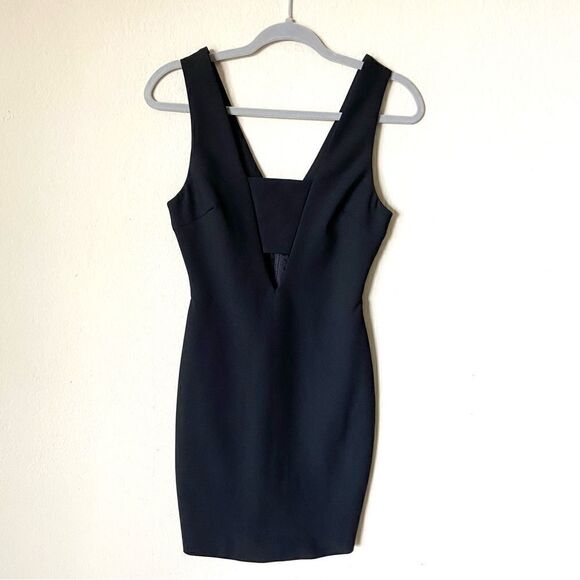 Elizabeth & James Binx Mini Black Dress V Neck  Bodycon Cut Out Size XS - Picture 6 of 10
